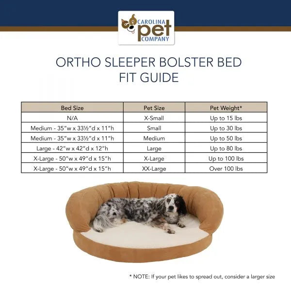 Orthopedic Supportive Sleeper Bolster Dog Bed