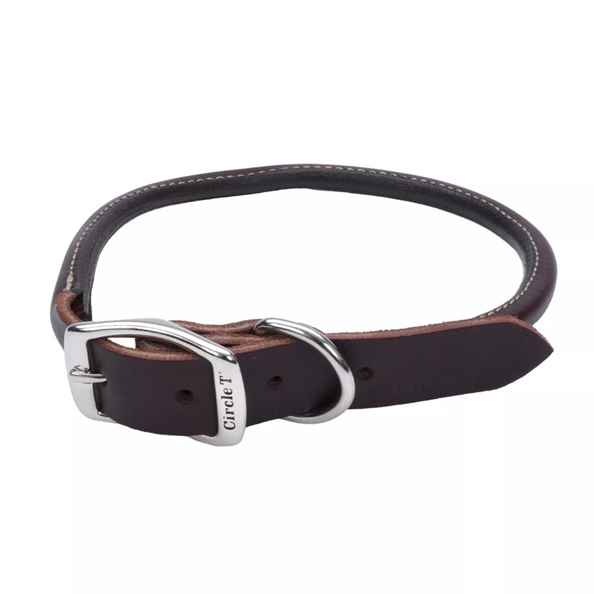 Circle T Latigo Leather Round Dog Collar