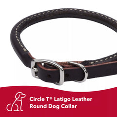 Circle T Latigo Leather Round Dog Collar