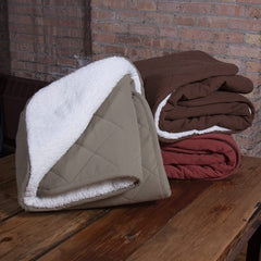 Diamond Quilt Microfiber and Cloud Sherpa Throw