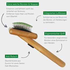 ALCOTT Bamboo Groom Soft Slicker Brush L