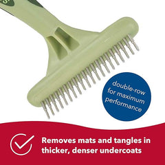 SAFARI Double Row Undercoat Rake w/ Rotating Pins