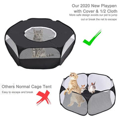 "Versatile Pet Playpen: Small Animals Game Tent with Top Cover - Ideal Rabbit Cage, Chicken Coop, Exercise Yard Fence for Dogs, Cats, Rabbits, and Hamsters"