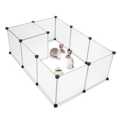 "Versatile Small Animals Cage Indoor: Portable Large Plastic Yard Fence for Rabbits, Puppies, and More – Durable, Secure, and Easy to Assemble"