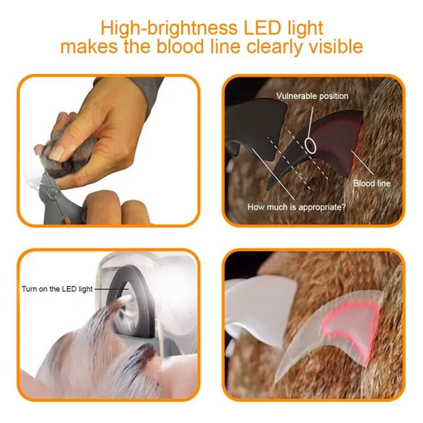 LED Pet Nail Clipper - Professional Grooming Scissors with LED Light for Dogs and Cats