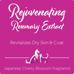 Nootie Rejuvenating Rosemary Extract Pet Shampoo - Japanese Cherry Blossom Revitalizes Dry Skin & Coat - Improves Skin & Coat with One Wash - For Dogs & Cats