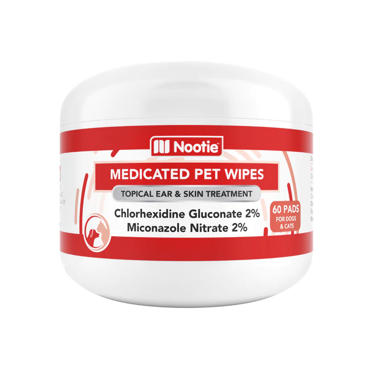 Nootie Medicated Pet Wipes 60 Pads 60 Pads - Antifungal & Antibacterial