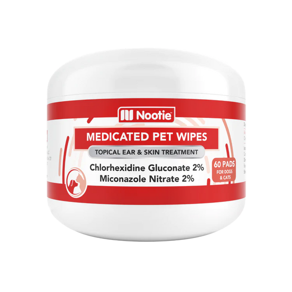 Nootie Medicated Pet Wipes 60 Pads 60 Pads - Antifungal & Antibacterial