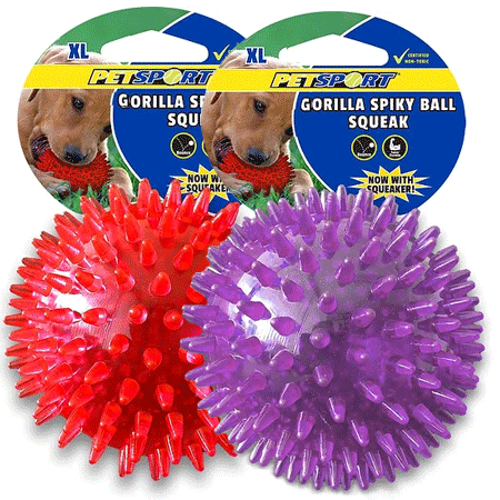 PETSPORT Gorilla Spiky Ball Squeak XL 5"