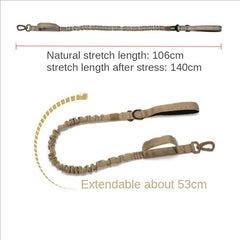 "Equip Your Canine Companion with the Military Tactical Dog Leash – An Elastic and Durable Nylon Leash designed for Medium to Large Dogs. Ideal for Outdoor Dog Walking and Training."