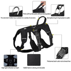 "Reflective Big Dog Harness - Adjustable Pet Safety Lead Chest Strap for Walking and Training"