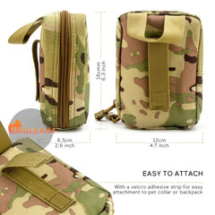 "Pet Outdoor Travel First Aid Kit: Tactical MOLLE Medical Bag for Emergencies - Military-Style Empty Medical Bag in Oxford Nylon with Camouflage Design"