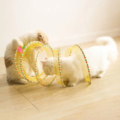 High Quality Folded Portable Tunnels Tube Interactive Cat Tunnels with Feather