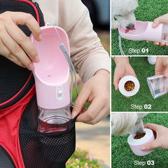 "Portable Pet Water Dispenser: Convenient Dog Water Bottle with Cat Drinking Bowl - Perfect for Large and Small Dogs, Cats During Travel, Walks, and Outdoor Adventures"