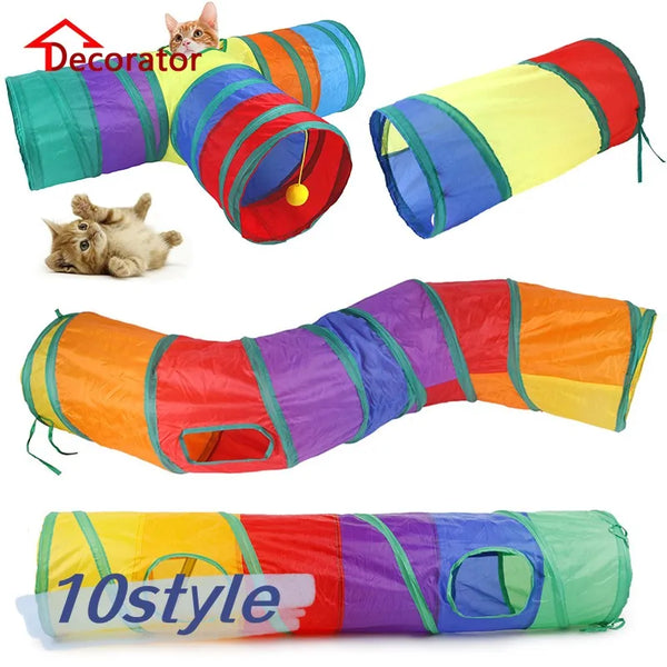 "Interactive Foldable Cat Tunnel - Fun and Engaging Pet Toy"