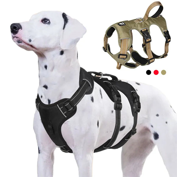 "Reflective Big Dog Harness - Adjustable Pet Safety Lead Chest Strap for Walking and Training"