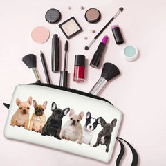 "Custom French Bulldog Puppy Travel Cosmetic Bag: Women's Frenchie Animal Pet Toiletry Makeup Organizer - Lady Beauty Storage Dopp Kit"