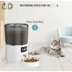 "Universal 4L Automatic Pet Smart Dispenser with Timer and Stainless-Steel Bowl - Hassle-Free Feeding for Your Furry Friend"