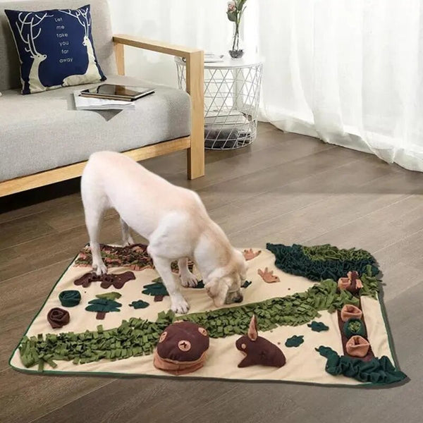 "Elevate Canine Enrichment: Discover the Dog Sniffing Pad – a Pet Nose Smell Training Blanket, Food Dispenser Carpet, and Snuffle Toy. Transform Mealtime with this Pet Slow Feeding Bowl and Treats Mat for Engaging Sensory Stimulation."