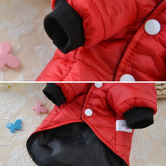 "Warm Winter Jacket with Fur Hood for Small and Medium Dogs - Cozy Pet Clothes"