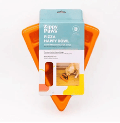 ZippyPaws - Happy Bowl - Slow Feeder Dog Bowl - Up to 10x Slower Eating - Dishwasher Safe, Non Slip - Pizza