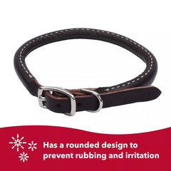 Circle T Latigo Leather Round Dog Collar