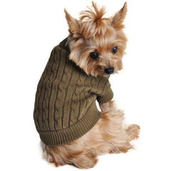 Combed Cotton Cable Knit Dog Sweater