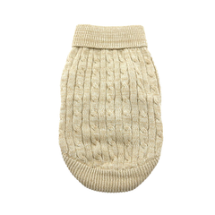 Combed Cotton Cable Knit Dog Sweater